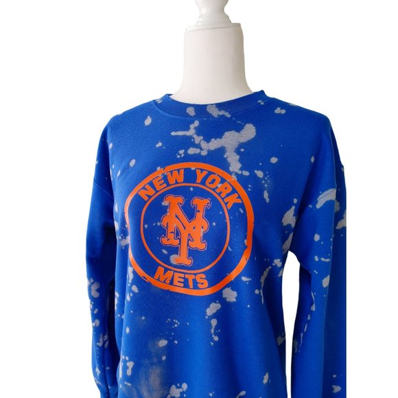 New York Mets Bleached Crewneck Sweatshirt - Picture 5 of 6